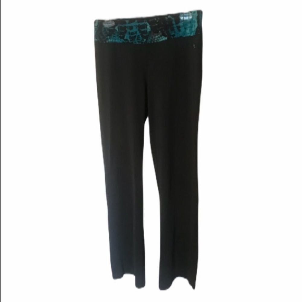 Danskin Yoga pants•patterned waist•gray legs
